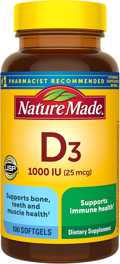 Vitamina D3 1000 IU 25 mcg (100 tabletas)