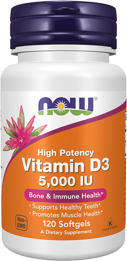 Vitamina D3 5000 IU (120 cápsulas)